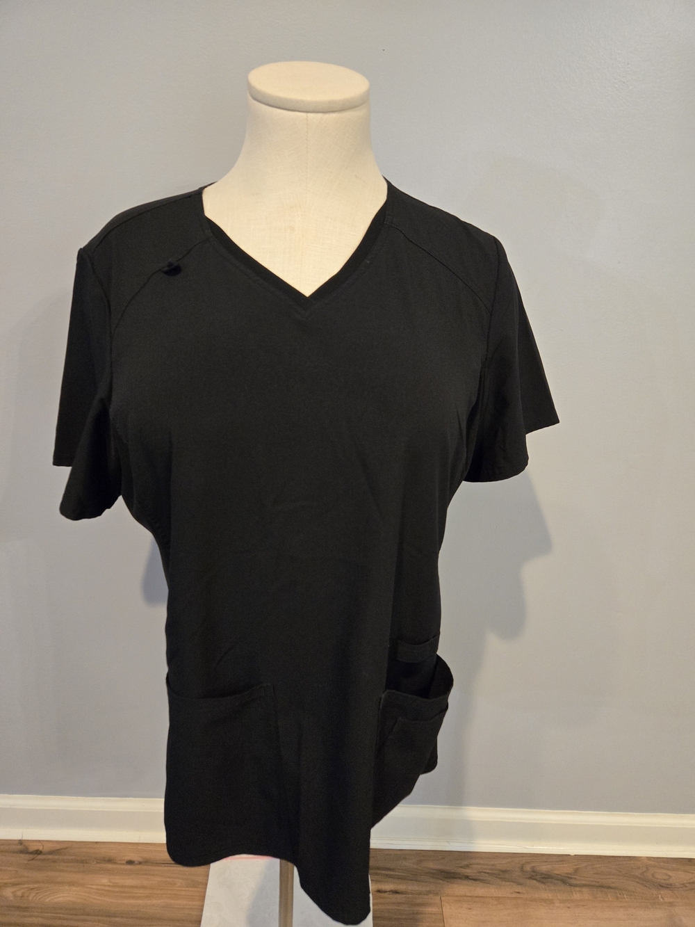 Cherokee Flex Black V-Neck Medical Scrub Top